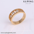 14295 Xuping luxury imitation jewelry noble round 18k gold plated wedding finger ring designs with Synthetic CZ diamond